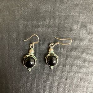 Hematite and Sterling Silver Earrings